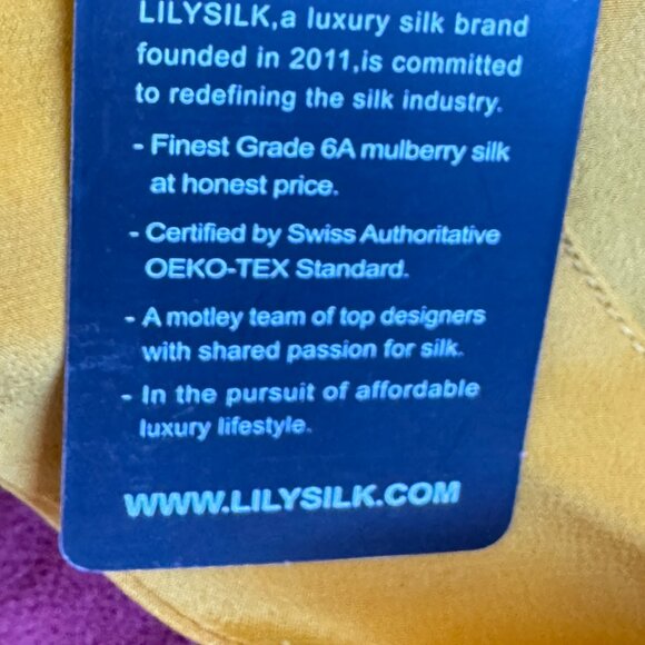 LILYSILK Silk Wrap Dress Sun Yellow Side Pockets Cap Sleeve Size M - Picture 6 of 15